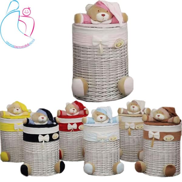 سبد لباس و اسباب بازی مدل خرسی تدی ( teddy bear decorated basket)