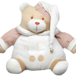 عروسک زنگوله ای کودک مدل خرس تدی (teddy bear)