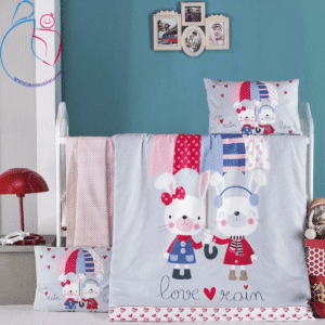 روتختي مخمل 7تکه طرح خانواده خرگوش مامی کر(mammycare)