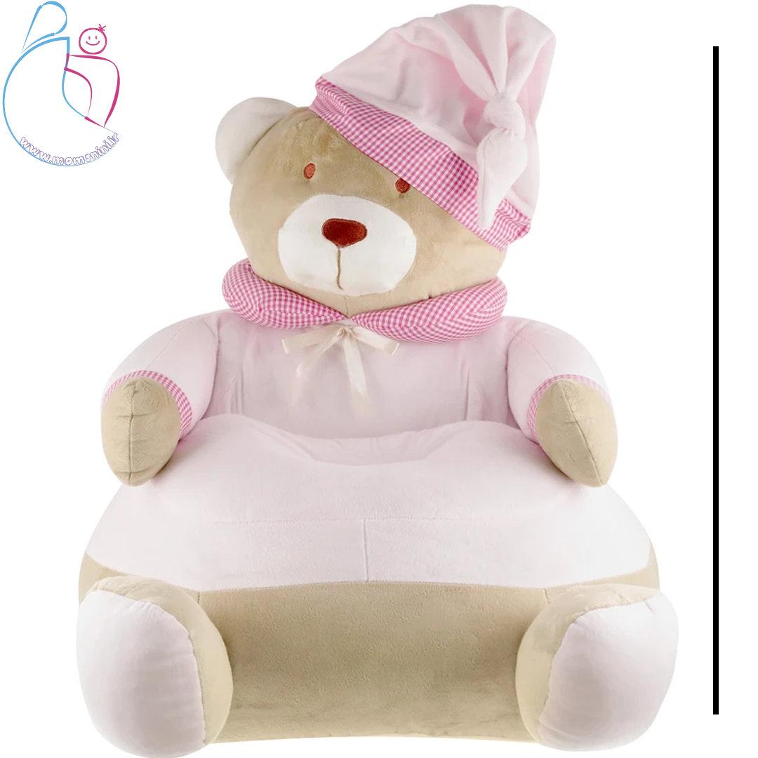 مبل کودک هانی نازمدل خرسی تدی (teddy bear) | مبل فانتزی کودک با روکش مخمل قابل شستشو