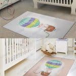 فرش فانتزی اتاق کودک مامزکیوتی چهل تکه طرح زرافه و بالن