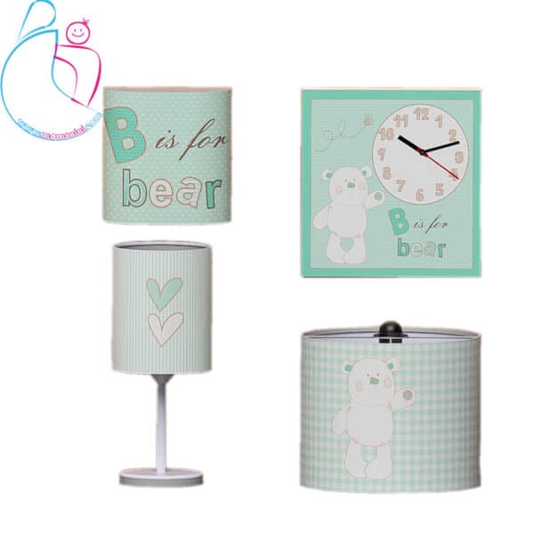 ست لوستر و ساعت مامز کیوتی مدل خرس چهل تکه