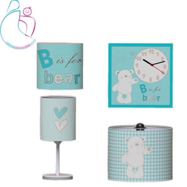 ست لوستر و ساعت مامز کیوتی مدل خرس چهل تکه