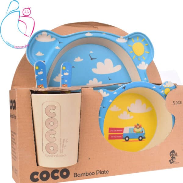 ست ظرف غذا 5 تکه بامبو مدل coco bamboo