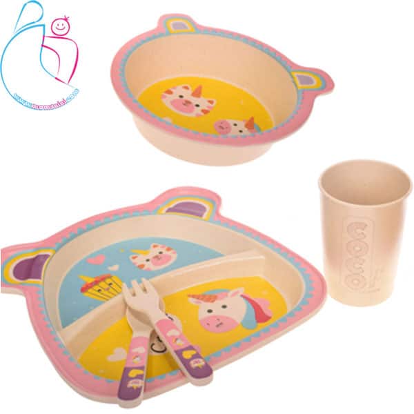 ست ظرف غذا 5 تکه بامبو مدل coco bamboo