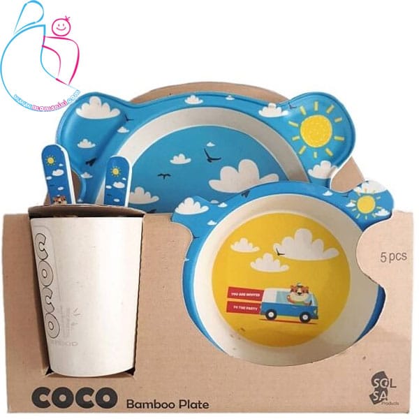 ست ظرف غذا 5 تکه بامبو مدل coco bamboo
