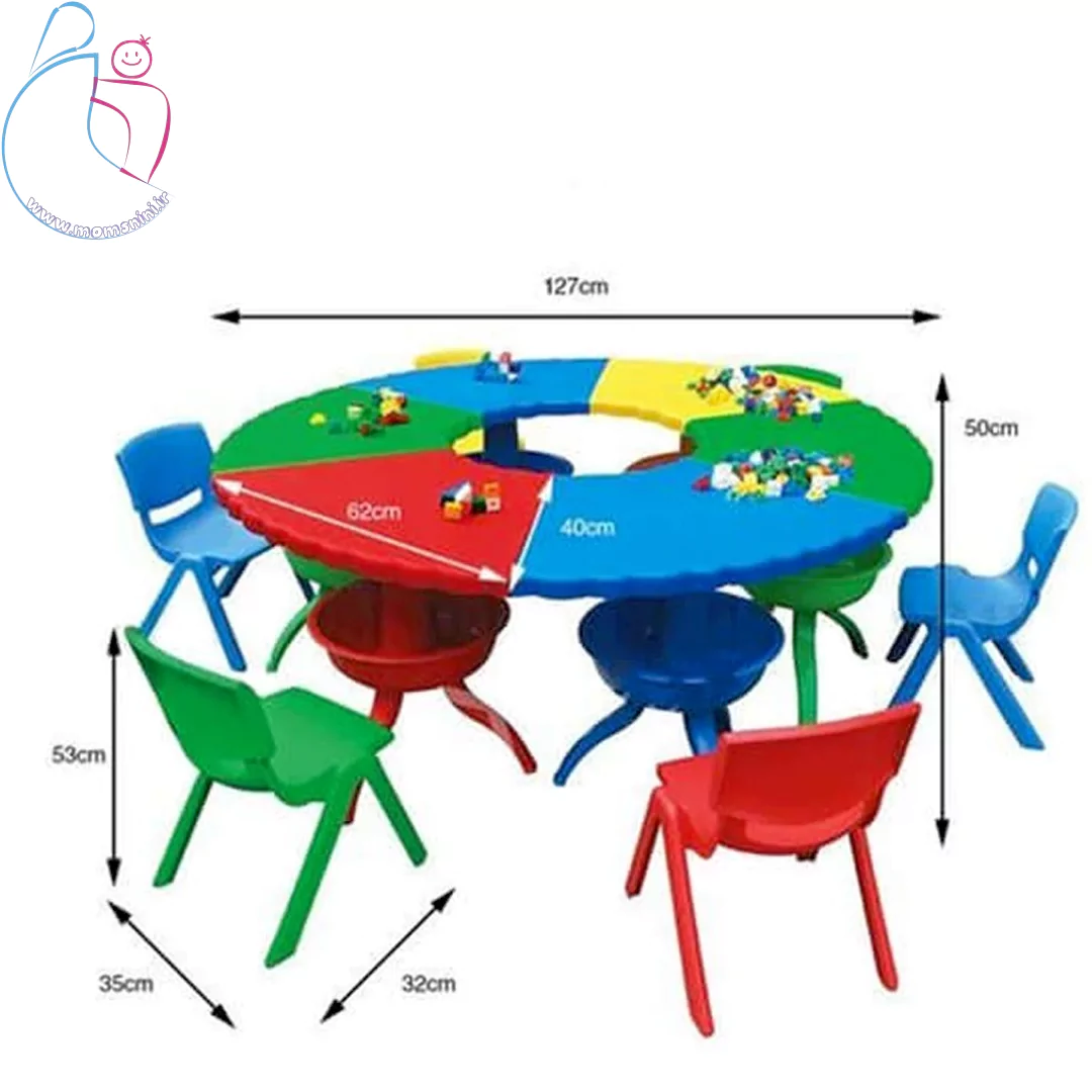 میز کودک مدل هشت‌پا | میز انعطاف پذیر بازی و آموزش
