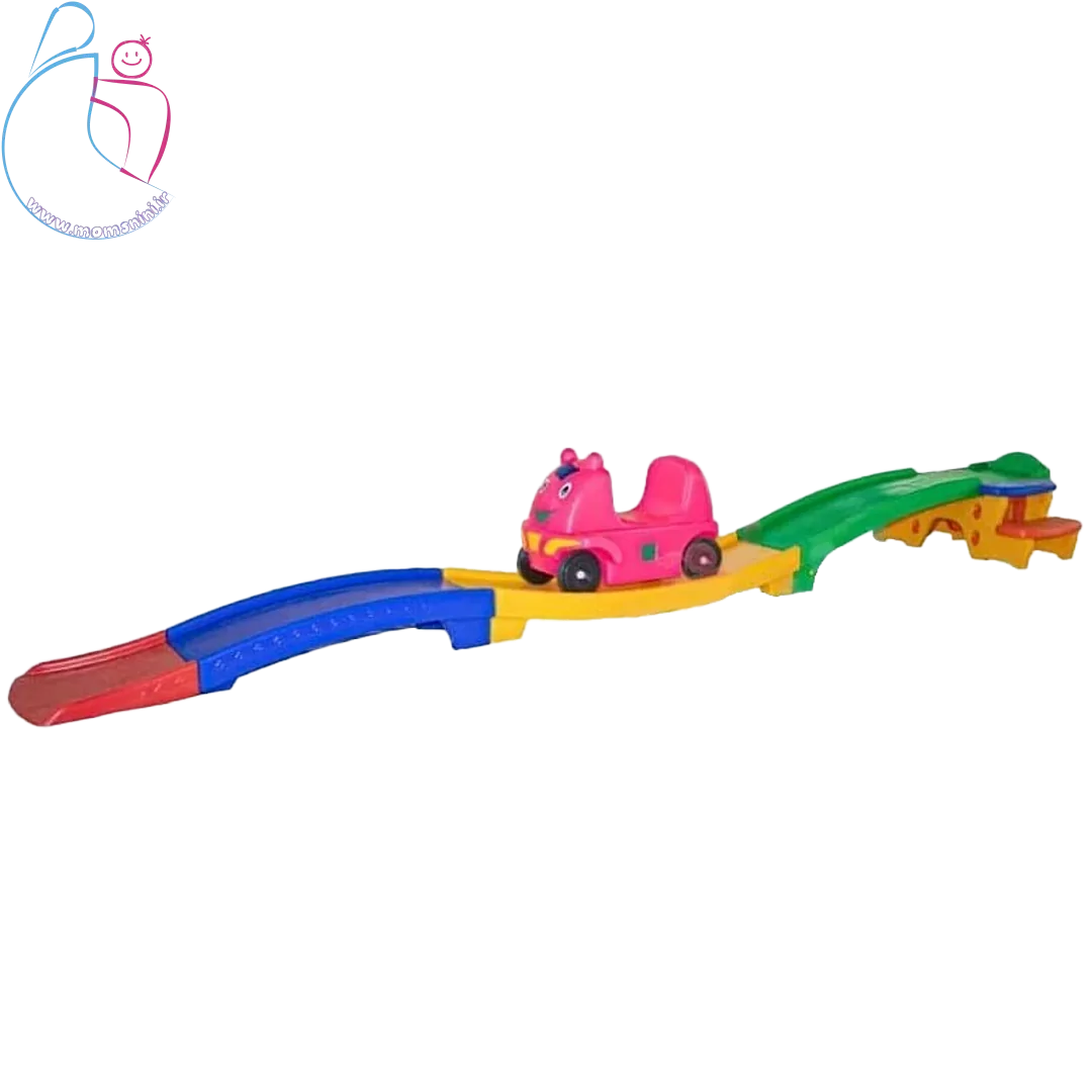 سرسره ماشینی ترن هوایی کودک | سطح شیبدار با ماشین چهارچرخ مقاوم