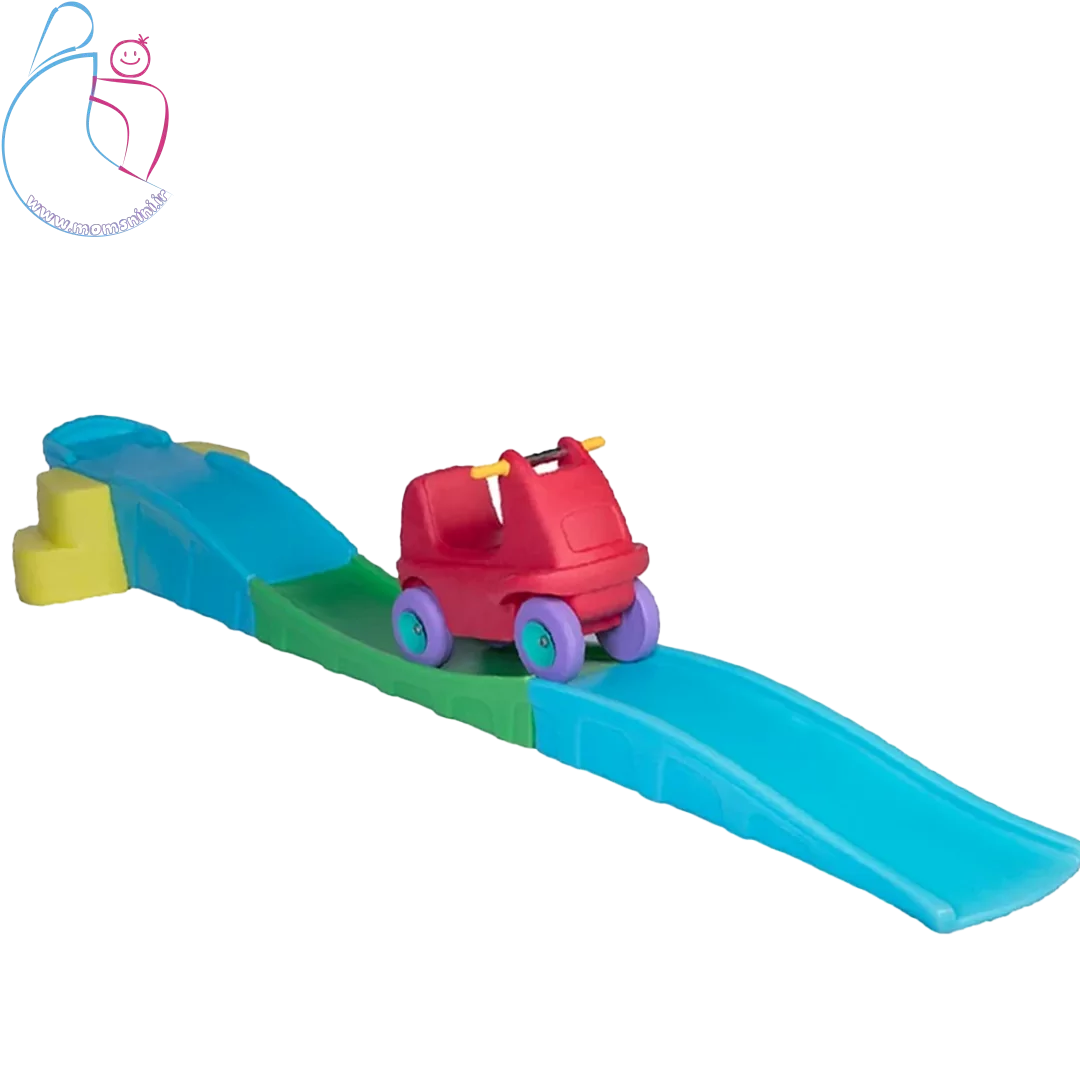 سرسره ماشینی ترن هوایی کودک | سطح شیبدار با ماشین چهارچرخ مقاوم