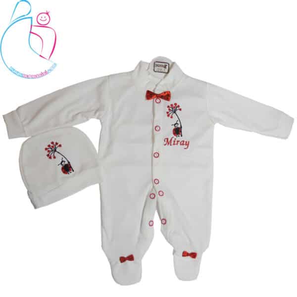 ست کلاه و سرهمی جورابدار مدل کفشدوزک