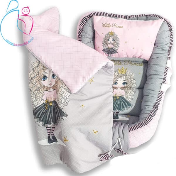 سرویس 3 تکه تشک لبه دار مامز کیوتی مدل پرنسس کوچولو