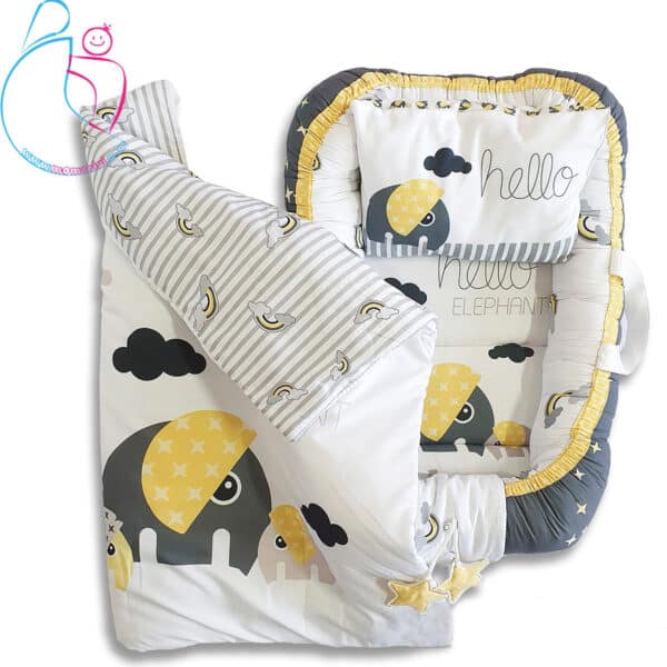 سرویس4تکه تشک لبه دار مامز کیوتی مدل فیل