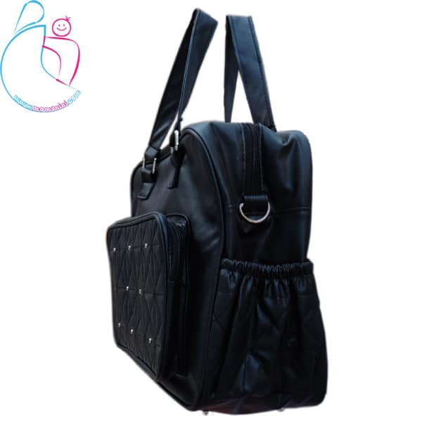 کیف  چرم 2 تکه لوازم کودک مدل دکمه ای