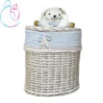 سبد حصیری لباس و اسباب بازی اتاق کودک مدل خرگوش آبی
