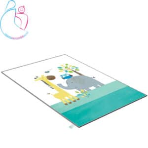 فرش فانتزی اتاق کودک مامزکیوتی طرح فیل و زرافه نانو