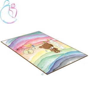 فرش فانتزی اتاق کودک مامزکیوتی طرح خرس رنگین کمان