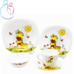 سرویس غذاخوری 5 پارچه کودک پارس اوپال طرح زرافه