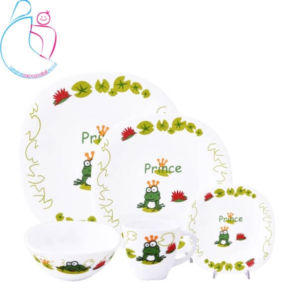سرویس غذاخوری 5 پارچه کودک پارس اوپال طرح قورباغه
