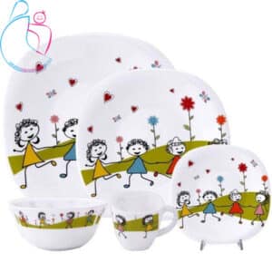 سرویس غذاخوری 5 پارچه کودک پارس اوپال طرح دوستان