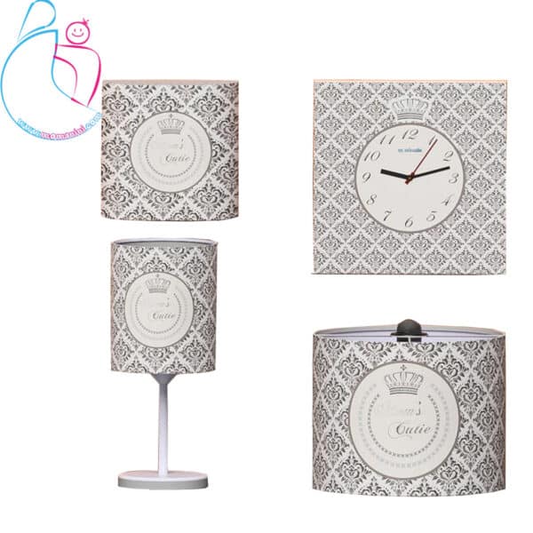 ست لوستر و ساعت مامز کیوتی مدل تاج