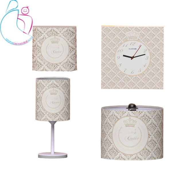 ست لوستر و ساعت مامز کیوتی مدل تاج