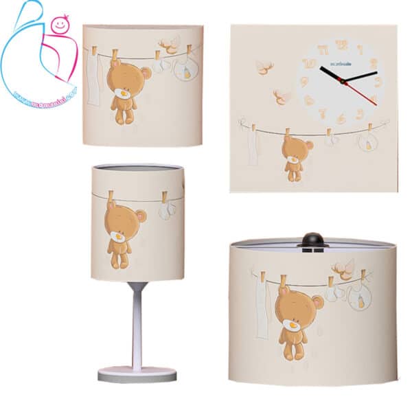 ست لوستر و ساعت مامز کیوتی مدل خرس بندرختی