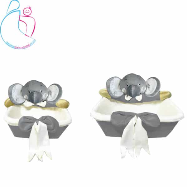 سبد لوازم بهداشتی اتاق کودک مدل فیل طوسی