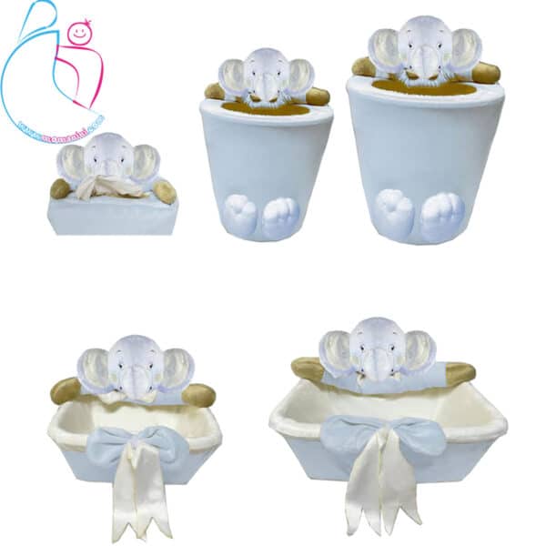 سبد لوازم بهداشتی اتاق کودک مدل فیل آبی