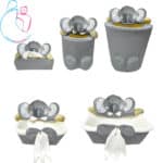 سبد لوازم بهداشتی اتاق کودک مدل فیل طوسی