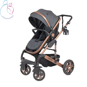 کالسکه کودک اسپرینگ مدل اسپیدا اسکلت برنز رنگ ذغالی