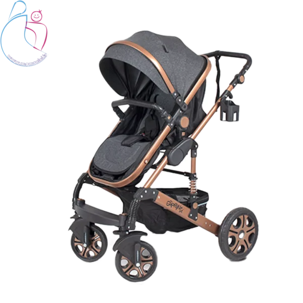 کالسکه کودک اسپرینگ مدل اسپیدا اسکلت برنز | ایمن، شیک و سبک