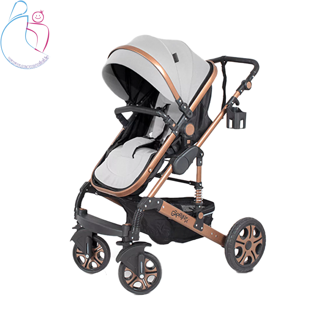 کالسکه کودک اسپرینگ مدل اسپیدا اسکلت برنز | ایمن، شیک و سبک