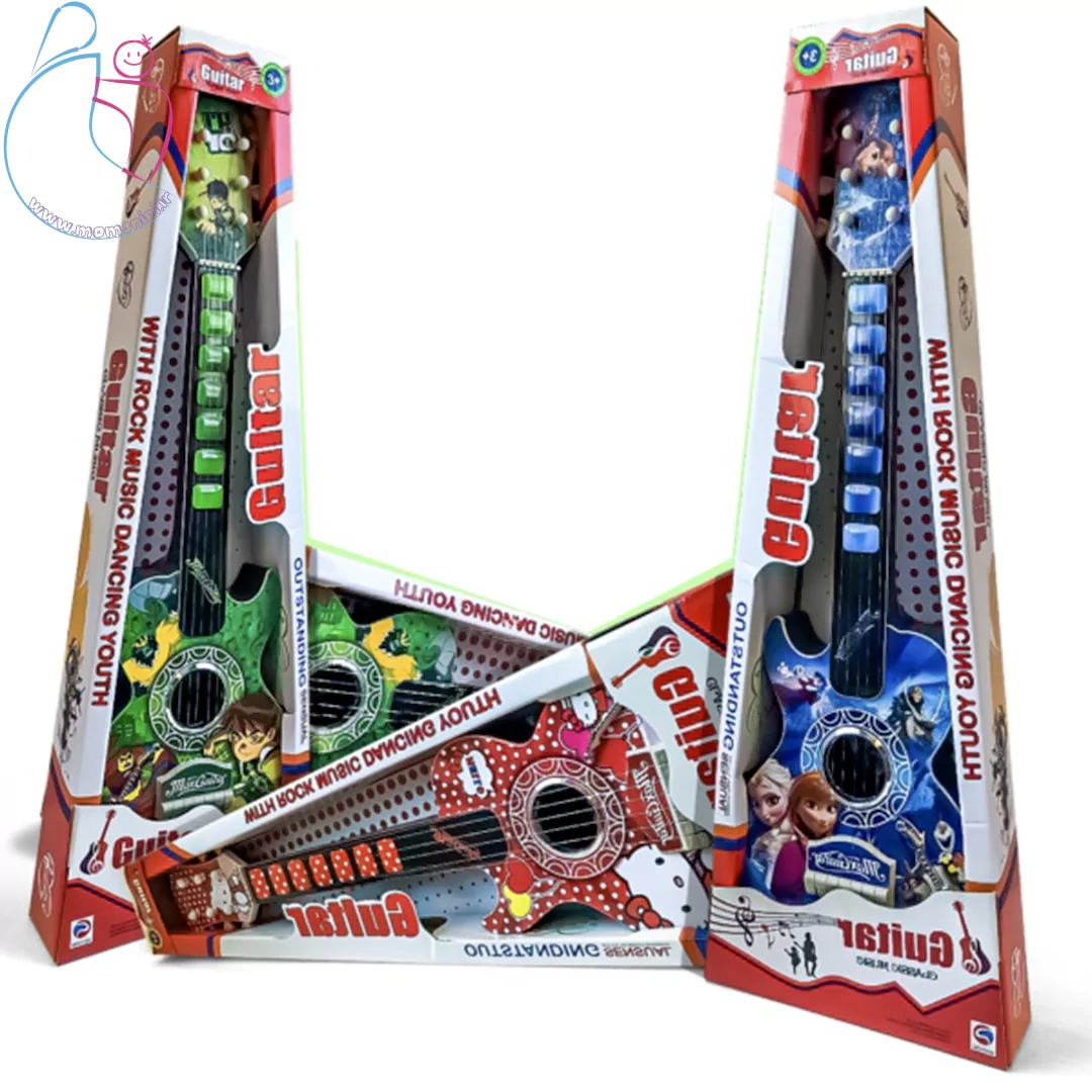 گیتار کودک کلاسیک بزرگ با بدنه پلاستیکی و با طرح های کارتونی فروزن و کیتی و بن تن