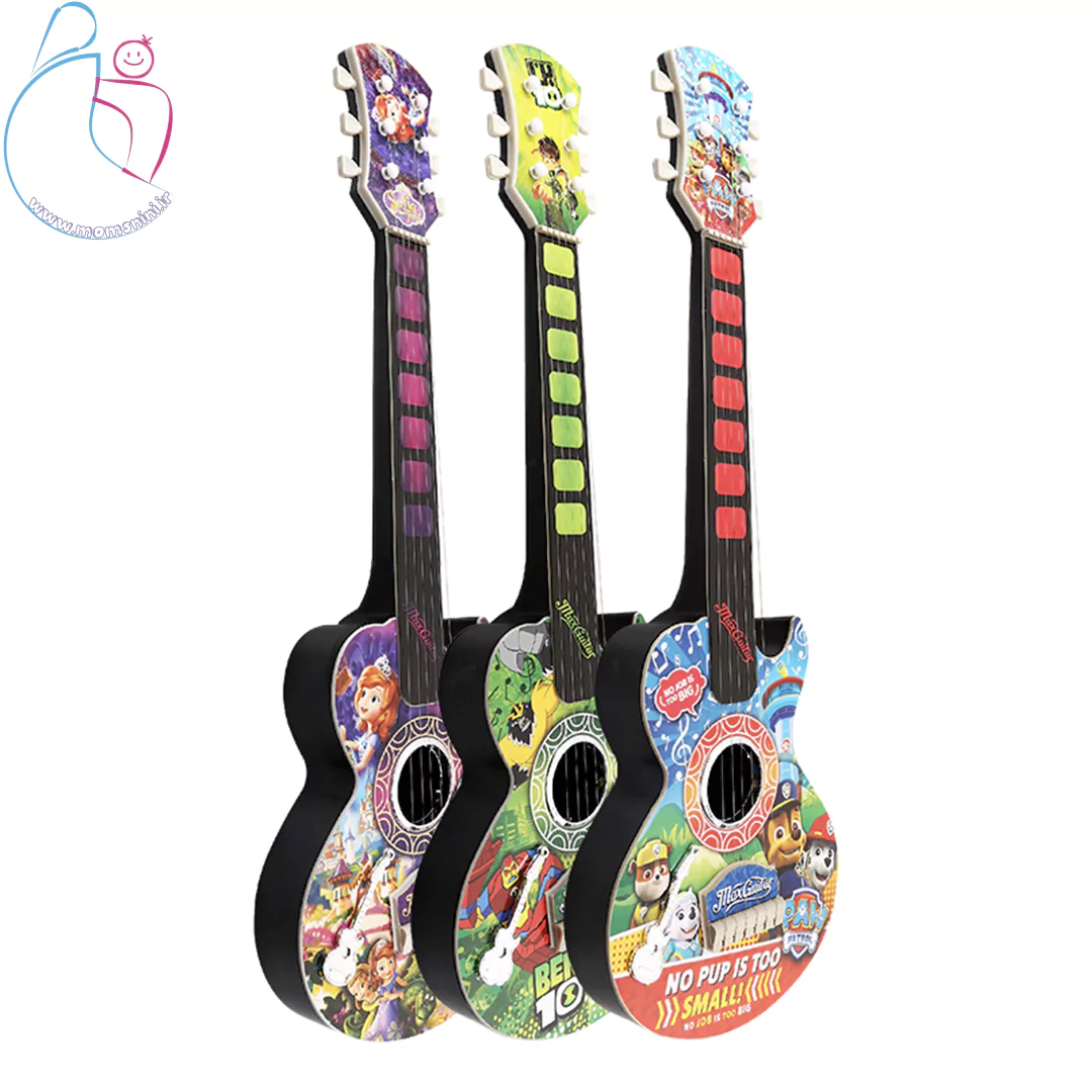 گیتار اسباب بازی کودک کلاسیک بزرگ با بدنه پلاستیکی و طراحی مشابه گیتار واقعی