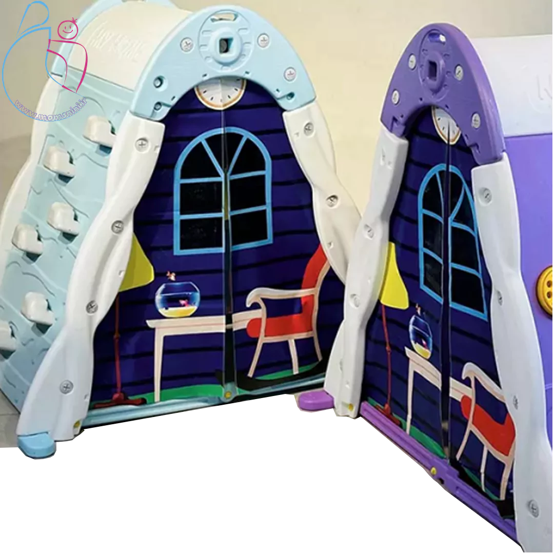 کلبه بازی کودک با صخره‌نوردی دارای دو رنگ بندی