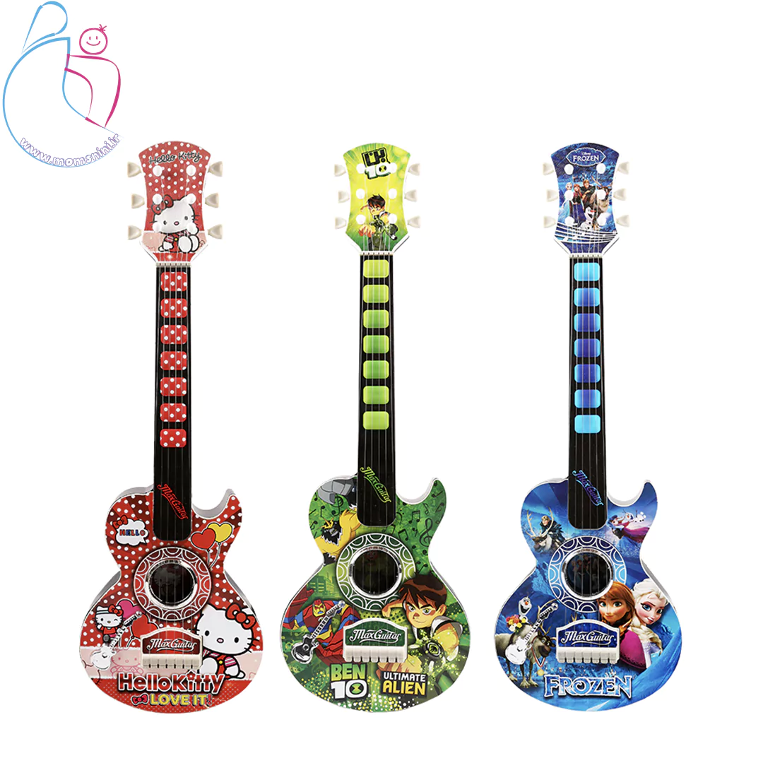 گیتار اسباب بازی کودک کلاسیک بزرگ با بدنه پلاستیکی و با طرح های کارتونی فروزن و کیتی و بن تن