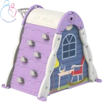 کلبه بازی چندکاره کودک هپی استار | خانه بازی مقاوم با صخره‌نوردی و تور بسکتبال