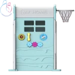 کلبه بازی چندکاره کودک هپی استار | خانه بازی مقاوم با صخره‌نوردی و تور بسکتبال