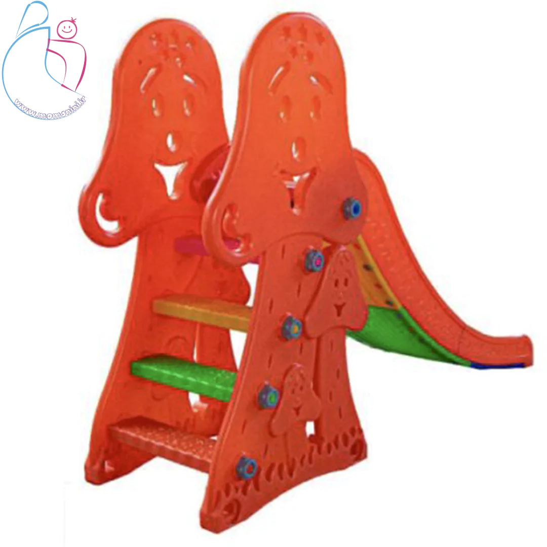 سرسره ۴ پله کودک لبخند رنگ نارنجی