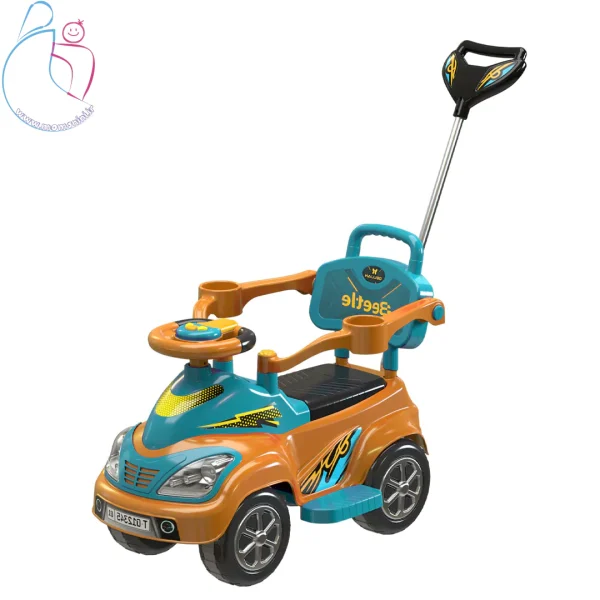 ماشین سواری کودک دلیجان مدل بیتل |با فرمان موزیکال و دسته هدایت والدین