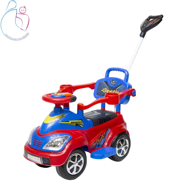 ماشین سواری کودک دلیجان مدل بیتل |با فرمان موزیکال و دسته هدایت والدین