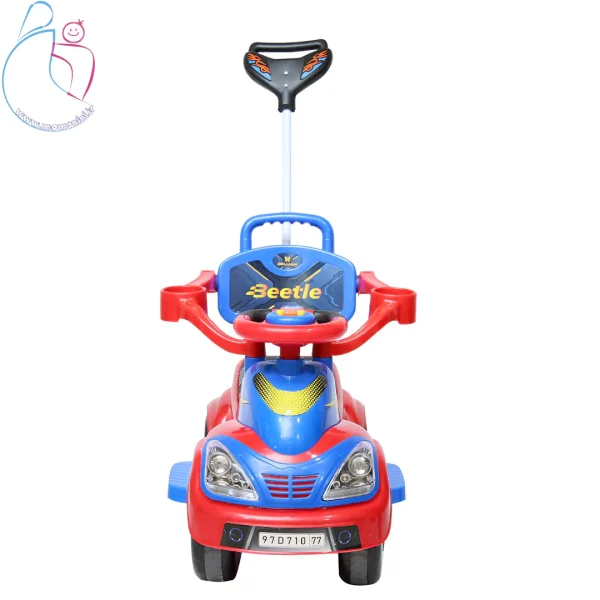 ماشین سواری کودک دلیجان مدل بیتل |با فرمان موزیکال و دسته هدایت والدین