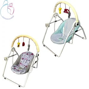 صندلی گهوارهای کودک رویا؛ رنگ بندی متنوع تاب بچهگانه با بلبرینگ روان، کمربند ایمنی و طراحی تاشو، مناسب برای نوزاد تا ۳ سال