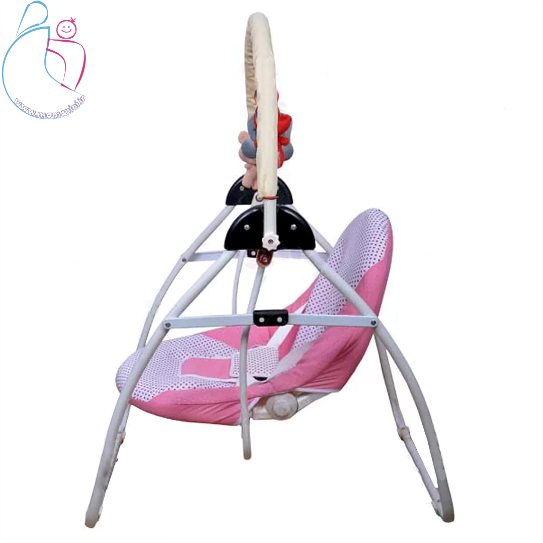 صندلی گهواره‌ای کودک رویا؛ رنگ بندی متنوع تاب بچه‌گانه با بلبرینگ روان، کمربند ایمنی و طراحی تاشو، مناسب برای نوزاد تا ۳ سال