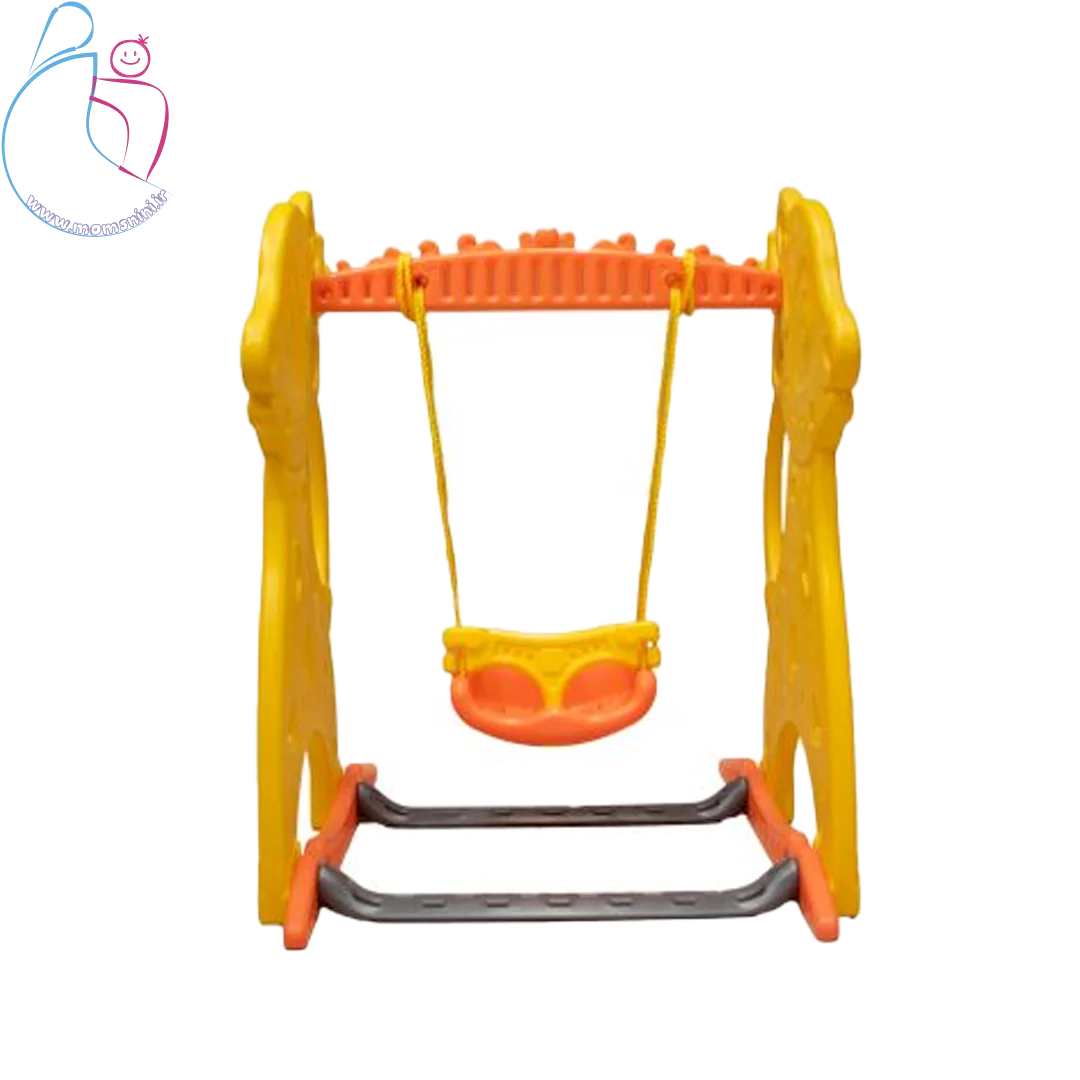 Deer-kids-swing تاب کودک آهو دارای حنس پلیاتیلن نشکن و طناب ایمن قابل تنظیم مناسب ۱۸ ماه تا ۸ سال و دارای قابلیت اتصال به سرسره