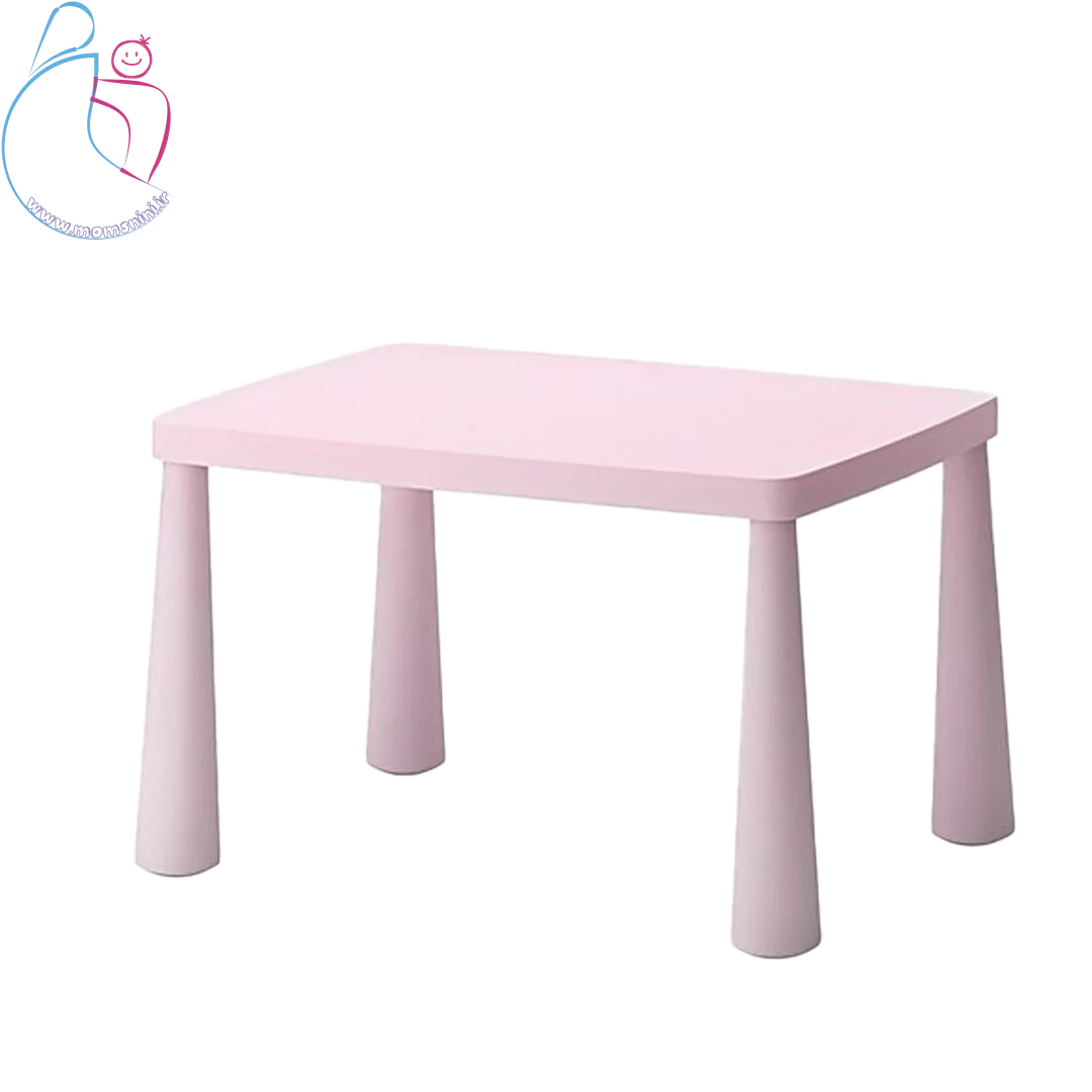 میز کودک ماموت صورتی ساخته‌شده از پلی‌اتیلن مقاوم