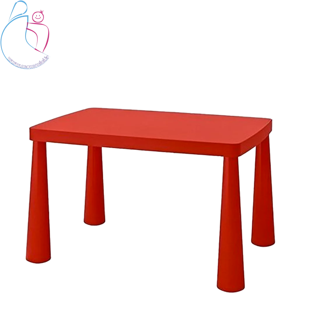 میز کودک مدل ماموت در رنگ قرمز، سبک، مقاوم و مناسب برای بازی و نقاشی