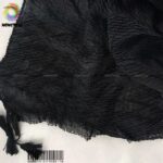 شال پلیسه  نخی چهار فصل رنگ مشکی کد24 مام استایل