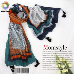 شال تکرنگ چهار فصل نخی منگوله دار مام استایل