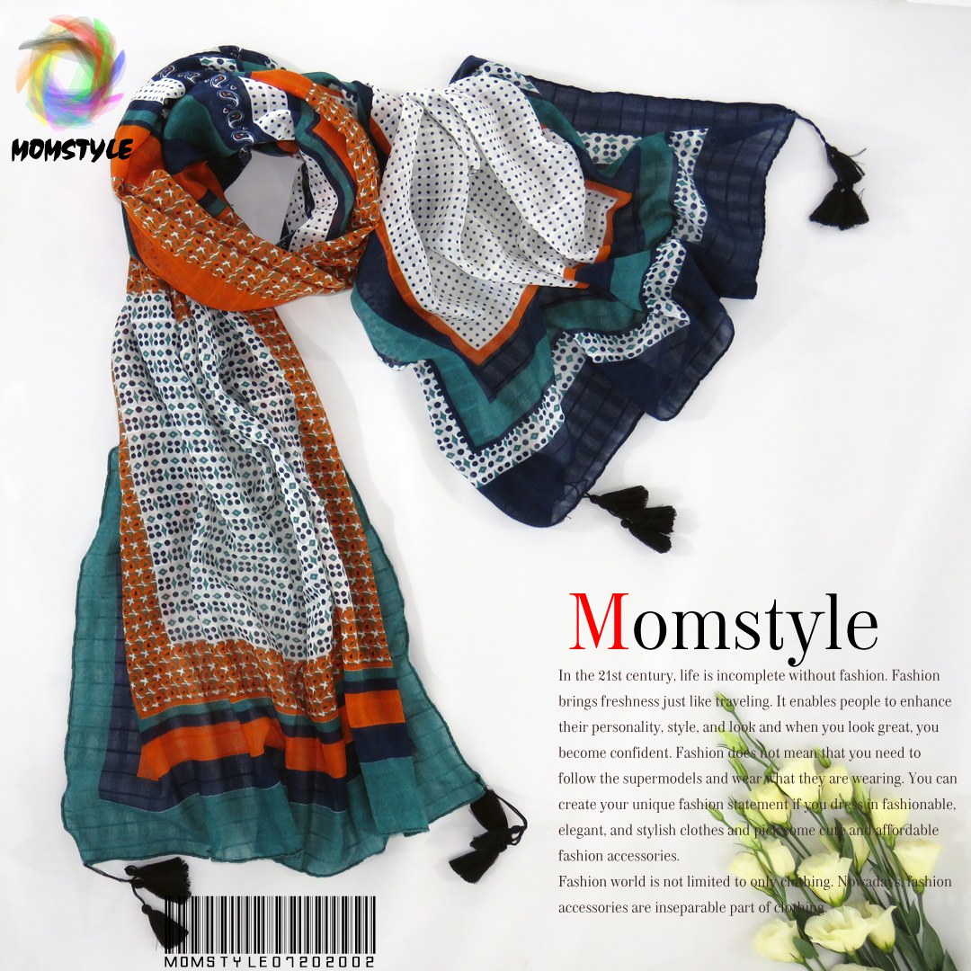 شال تکرنگ چهار فصل نخی منگوله دار مام استایل